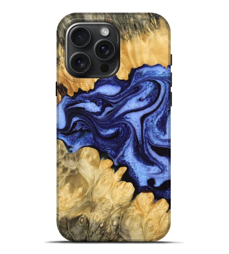 iPhone 16 Pro Max Wood Live Edge Phone Case - Rogers (Blue, 776903)