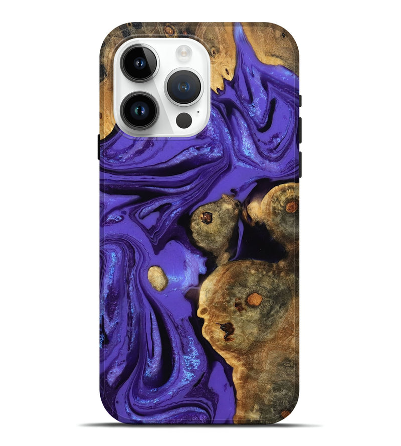 iPhone 15 Pro Max Wood Live Edge Phone Case - Leif (Purple, 776910)