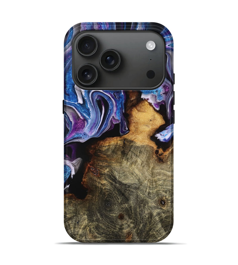 iPhone 17 Pro Wood Live Edge Phone Case - Johan (Purple, 776925)