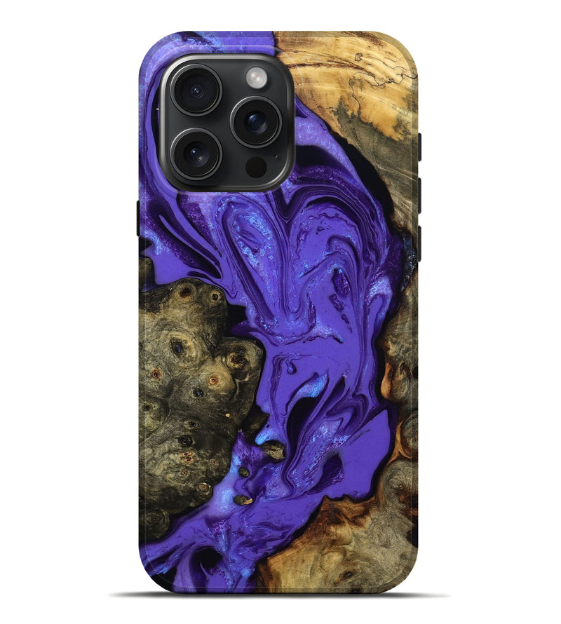iPhone 16 Pro Max Wood Live Edge Phone Case - Cami (Purple, 776927)