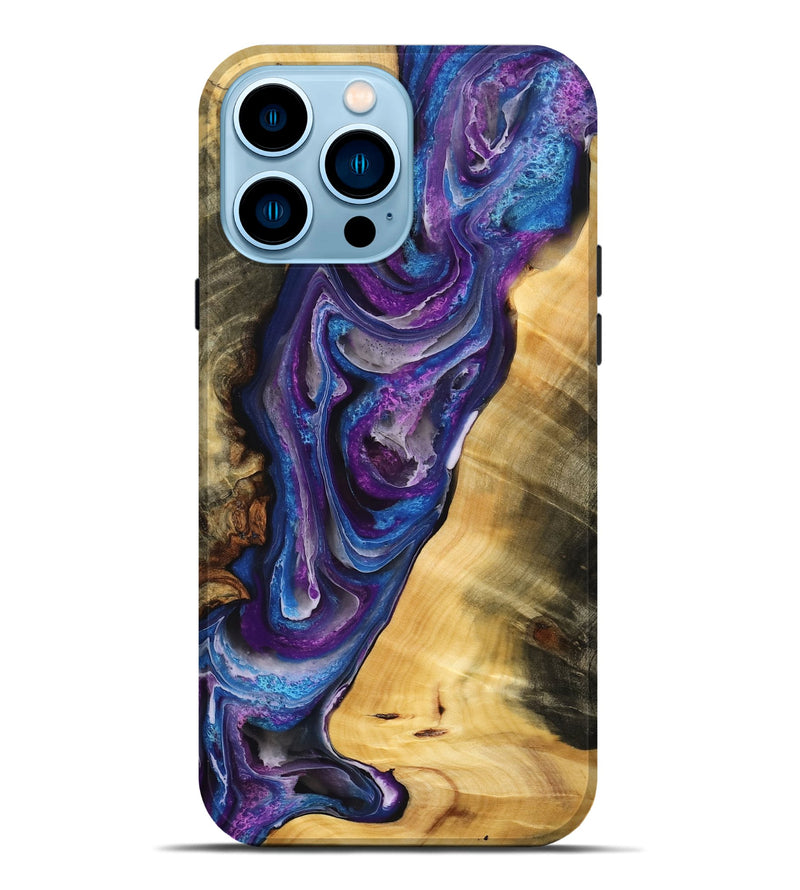 iPhone 14 Pro Max Wood Live Edge Phone Case - Duncan (Purple, 776928)