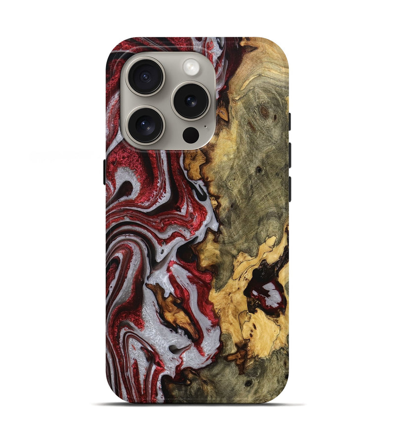 iPhone 16 Pro Wood Live Edge Phone Case - Edmund (Red, 776931)