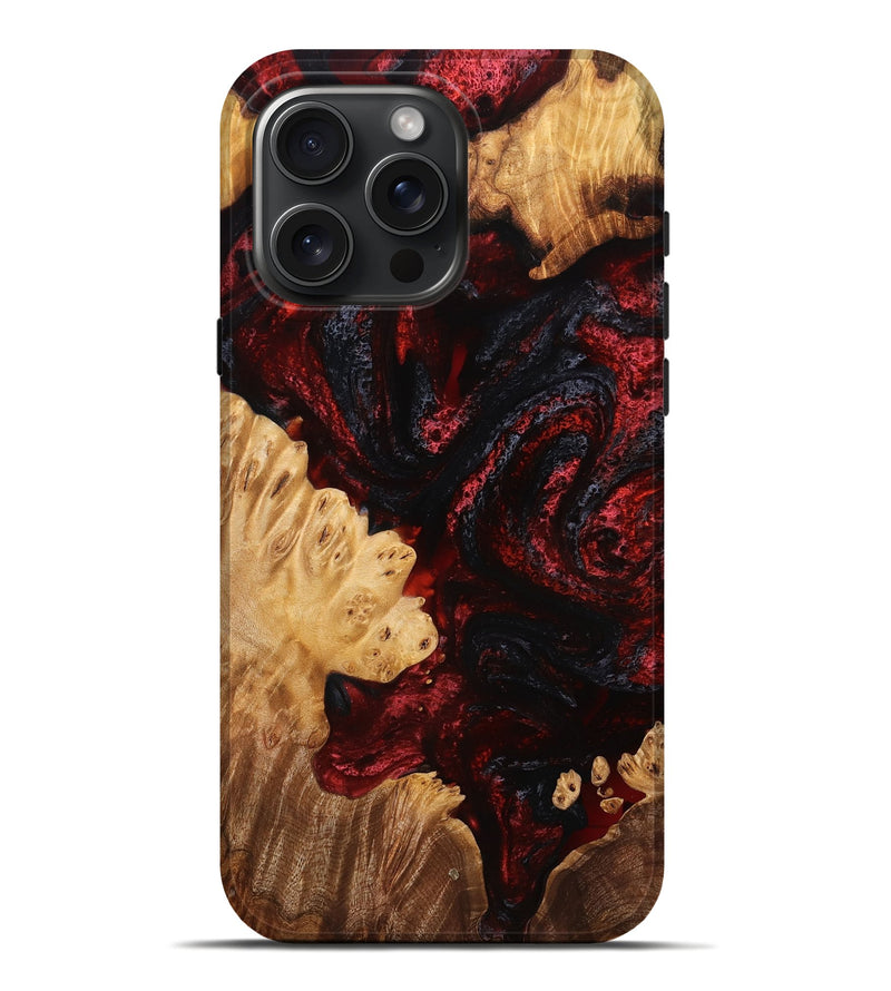 iPhone 16 Pro Max Wood Live Edge Phone Case - Keegan (Red, 776942)