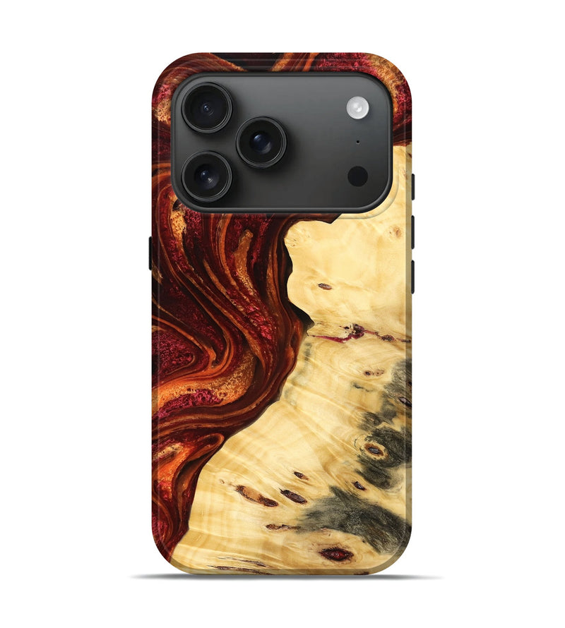 iPhone 17 Pro Wood Live Edge Phone Case - Rena (Red, 776943)
