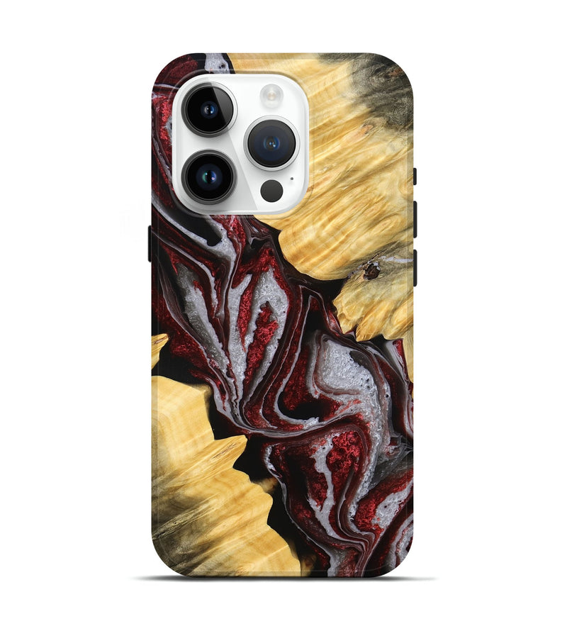 iPhone 15 Pro Wood Live Edge Phone Case - Tripp (Red, 776944)