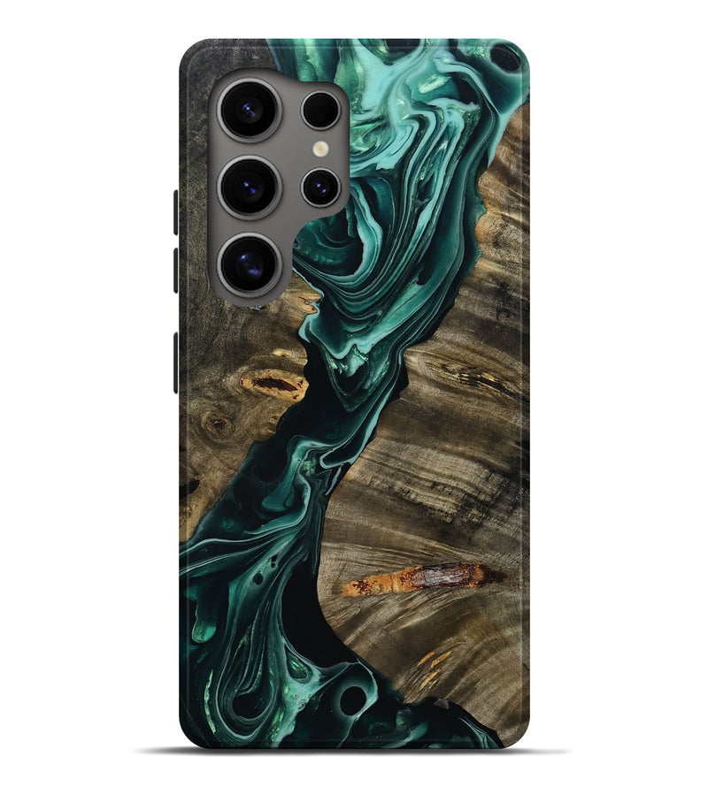 Galaxy S25 Ultra Wood Live Edge Phone Case - Dimitri (Green, 777296)