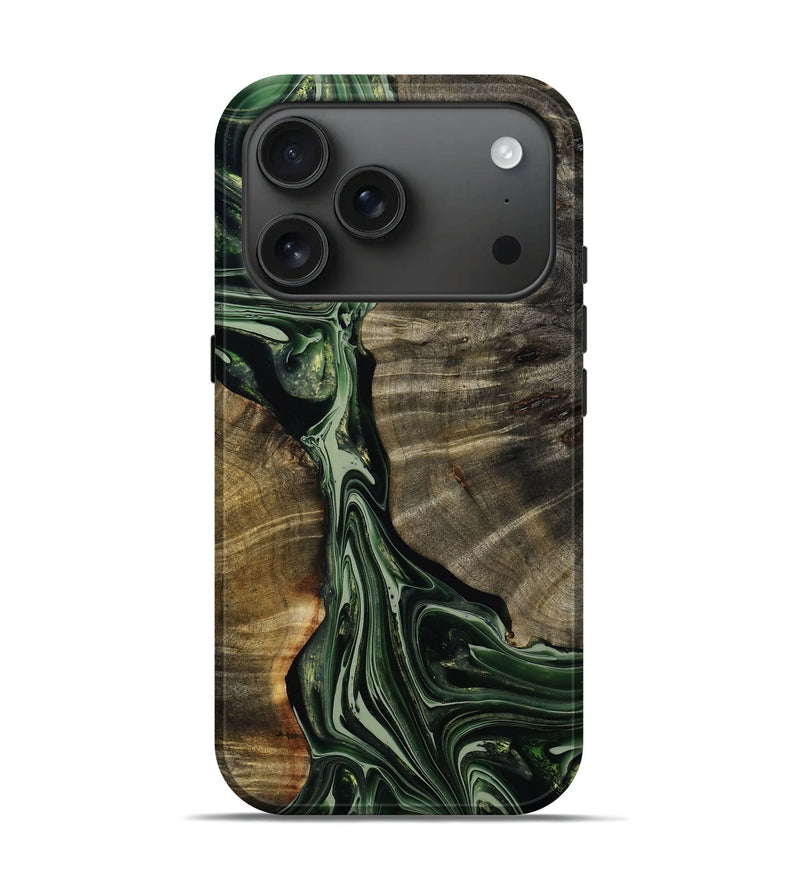 iPhone 17 Pro Wood Live Edge Phone Case - Orin (Green, 777311)