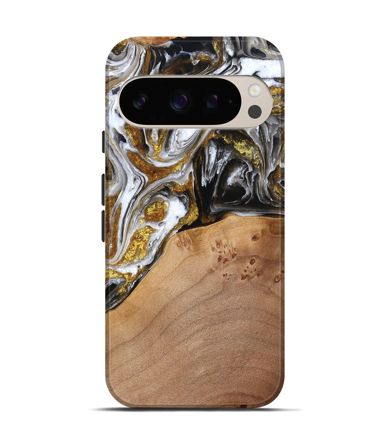 Pixel 10 Pro Wood Live Edge Phone Case - Ethan (Black & White, 777330)