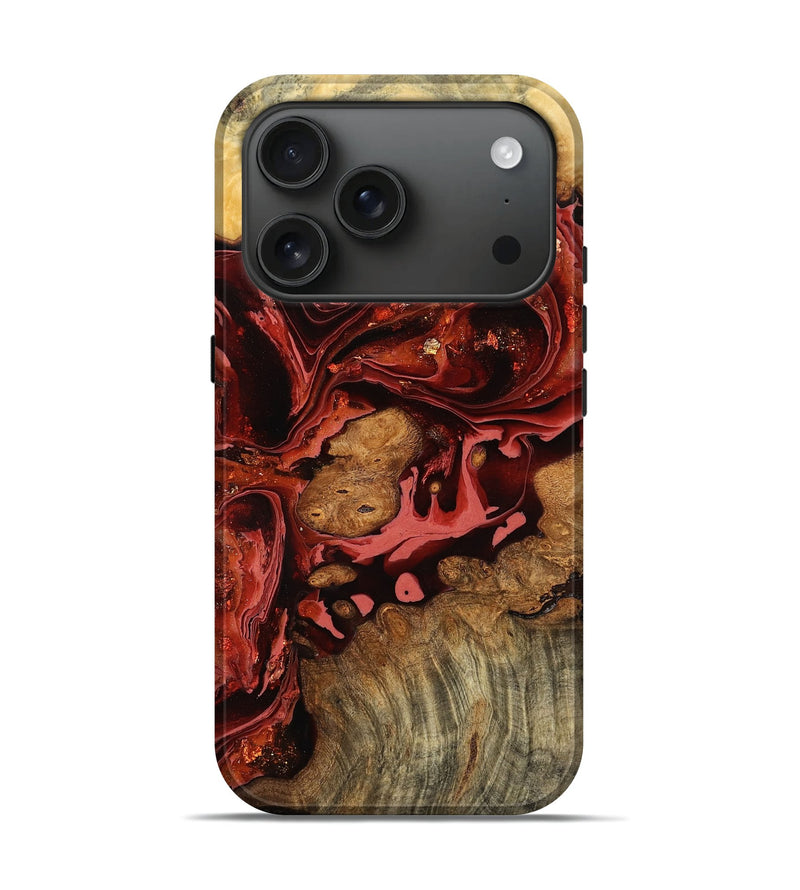 iPhone 17 Pro Wood Live Edge Phone Case - Dianna (Red, 777336)