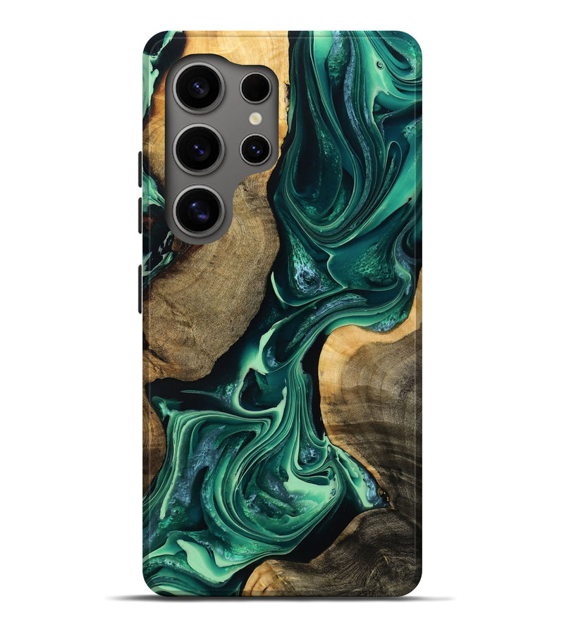 Galaxy S25 Ultra Wood Live Edge Phone Case - Rashad (Green, 777341)