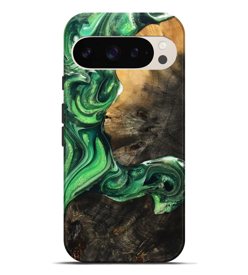 Pixel 9 Pro XL Wood Live Edge Phone Case - Trinity (Green, 777359)