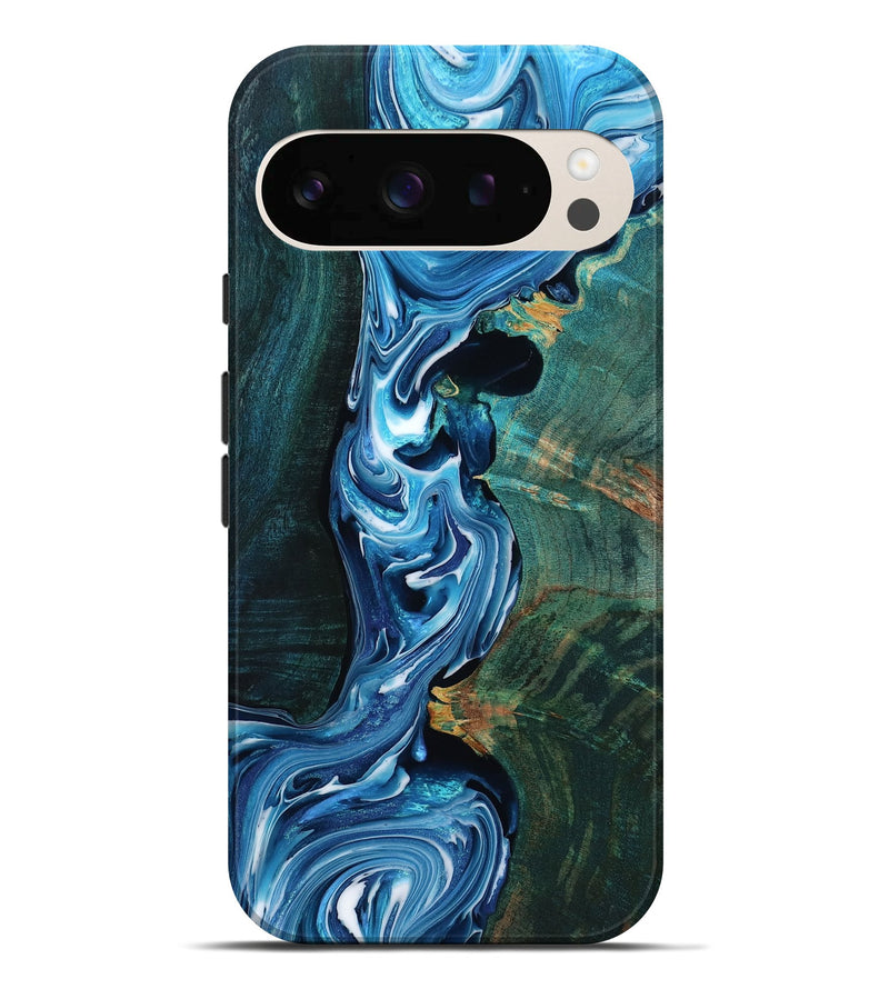 Pixel 10 Pro XL Wood Live Edge Phone Case - Devin (Blue, 777369)