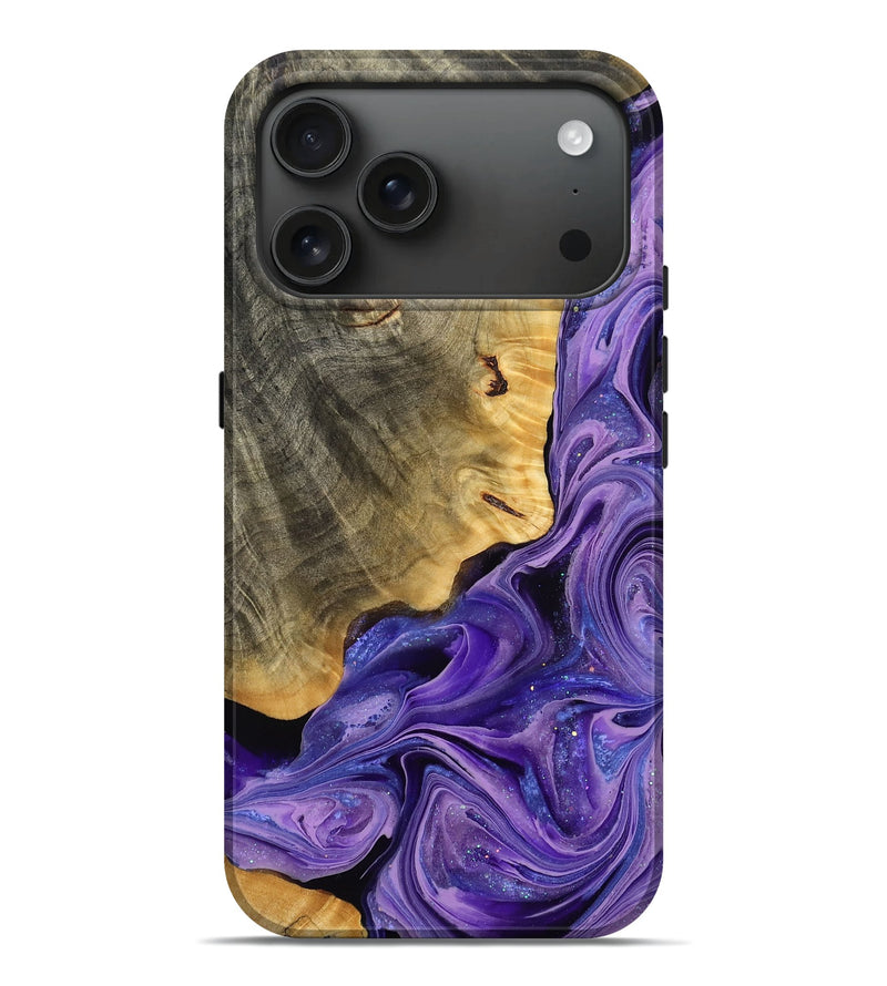 iPhone 17 Pro Max Wood Live Edge Phone Case - Dianne (Purple, 777375)