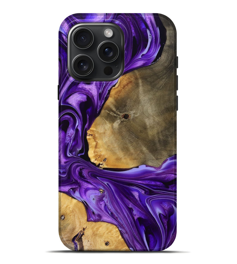 iPhone 16 Pro Max Wood Live Edge Phone Case - Callen (Purple, 777376)