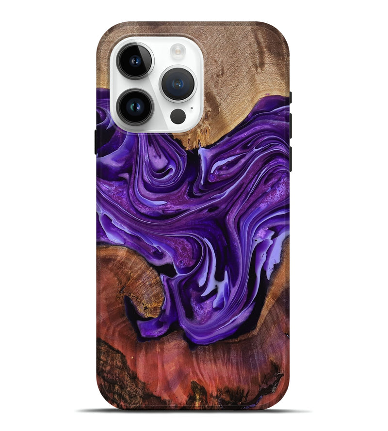 iPhone 15 Pro Max Wood Live Edge Phone Case - Emmie (Purple, 777377)