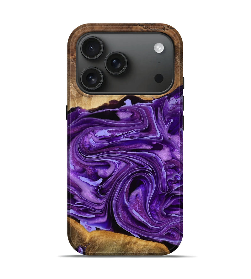iPhone 17 Pro Wood Live Edge Phone Case - Owen (Purple, 777380)