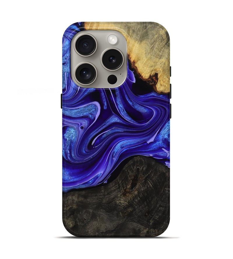 iPhone 16 Pro Wood Live Edge Phone Case - Finley (Purple, 777381)