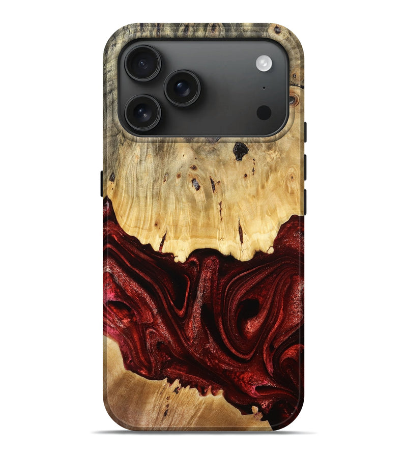iPhone 17 Pro Max Wood Live Edge Phone Case - Ariya (Red, 777387)