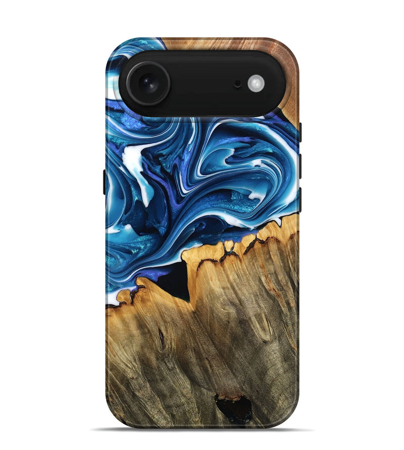 iPhone 17 Air Wood Live Edge Phone Case - Johnie (Blue, 777391)