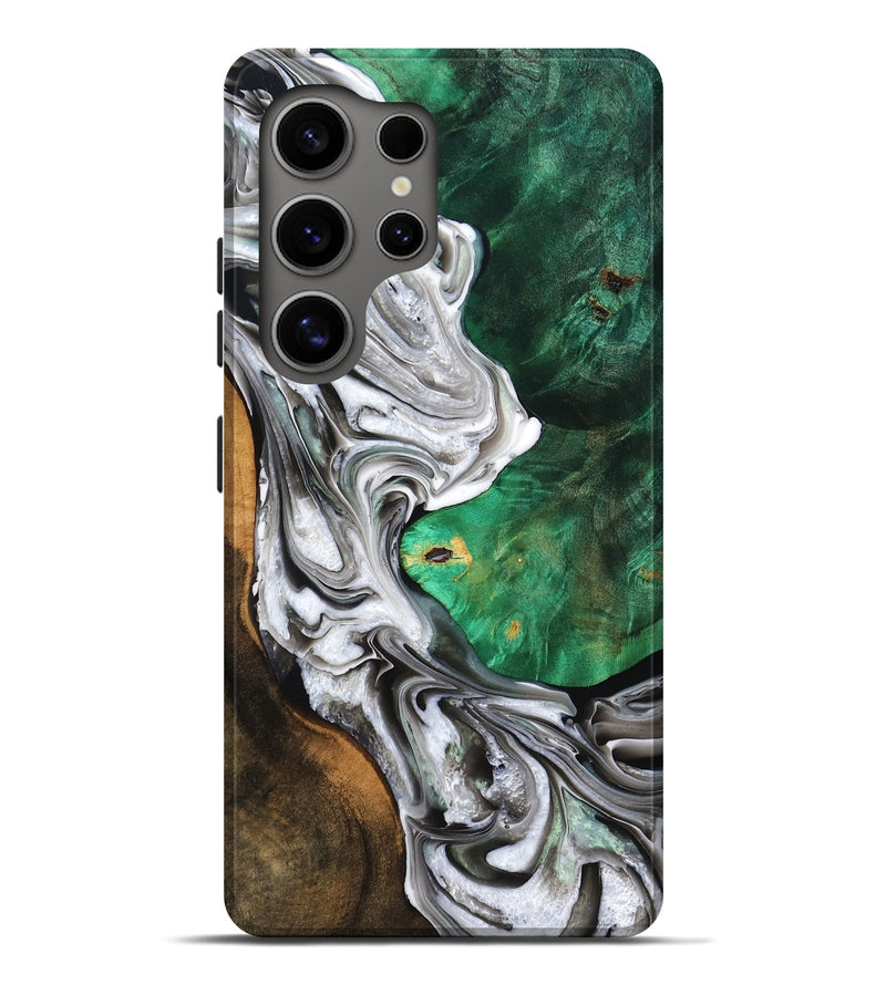 Galaxy S25 Ultra Wood Live Edge Phone Case - Lyra (Black & White, 777807)