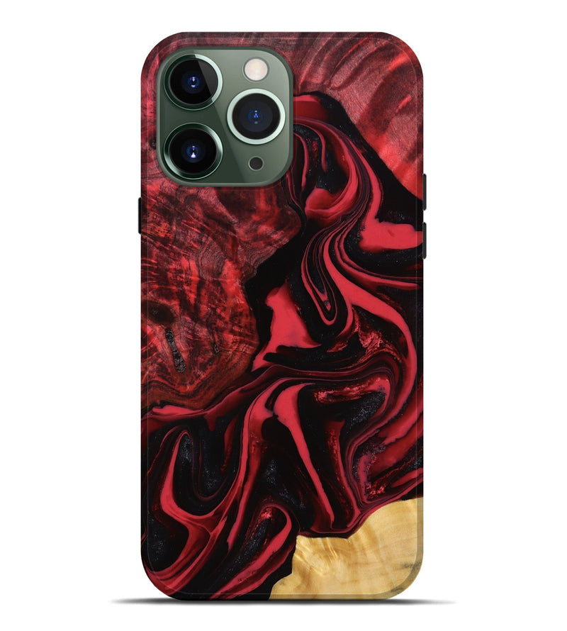 iPhone 13 Pro Max Wood Live Edge Phone Case - Quinten (Red, 777822)