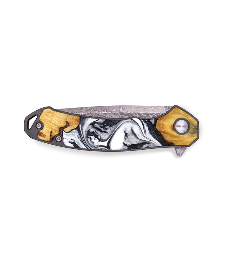 EDC Wood Pocket Knife - Deonte (Black & White, 777906)