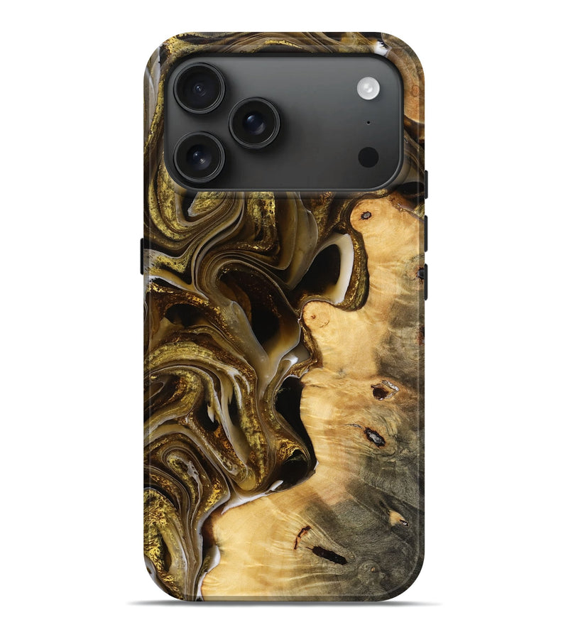 iPhone 17 Pro Max Wood Live Edge Phone Case - Norah (Black & White, 777962)