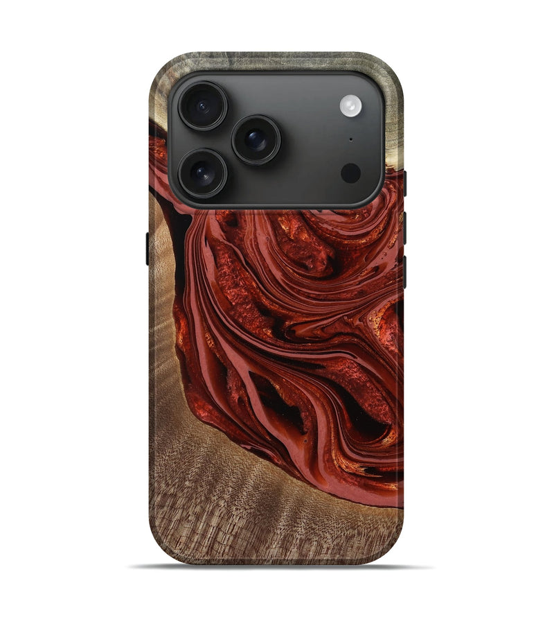 iPhone 17 Pro Wood Live Edge Phone Case - Clair (Red, 778079)