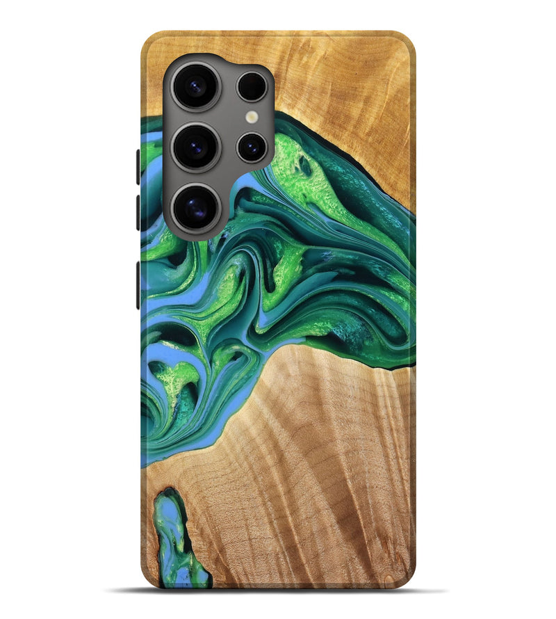Galaxy S25 Ultra Wood Live Edge Phone Case - Tristen (Green, 778090)