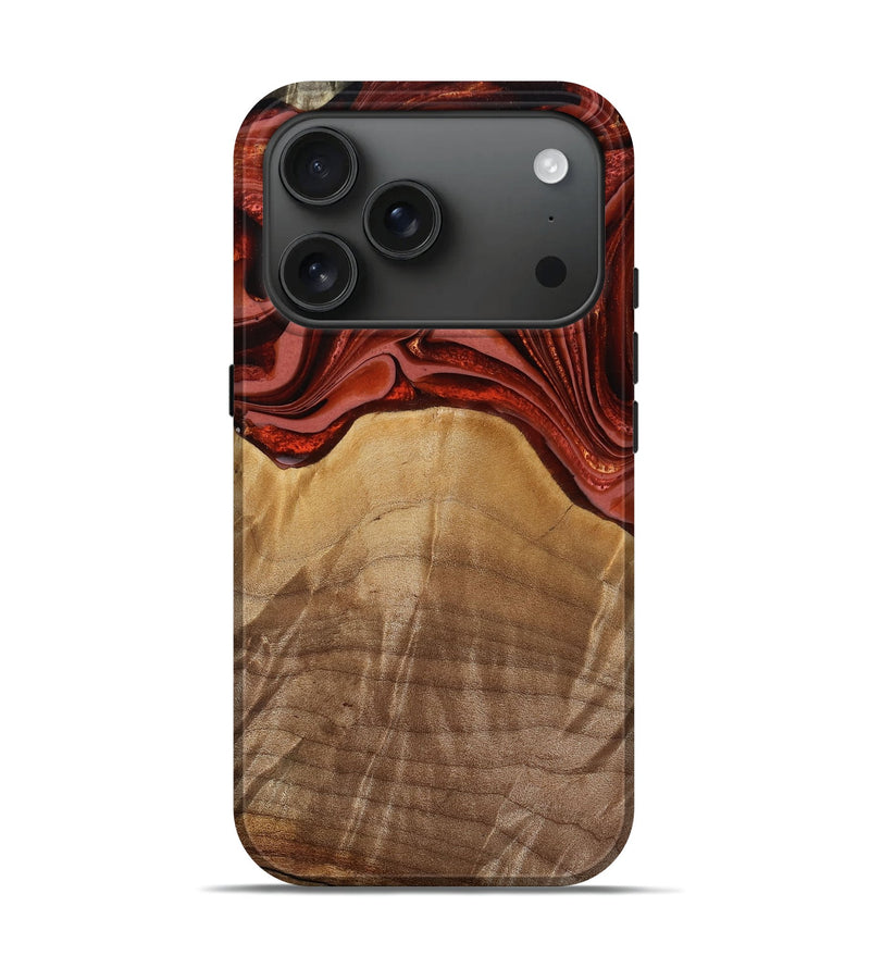 iPhone 17 Pro Wood Live Edge Phone Case - Ozzy (Red, 778097)