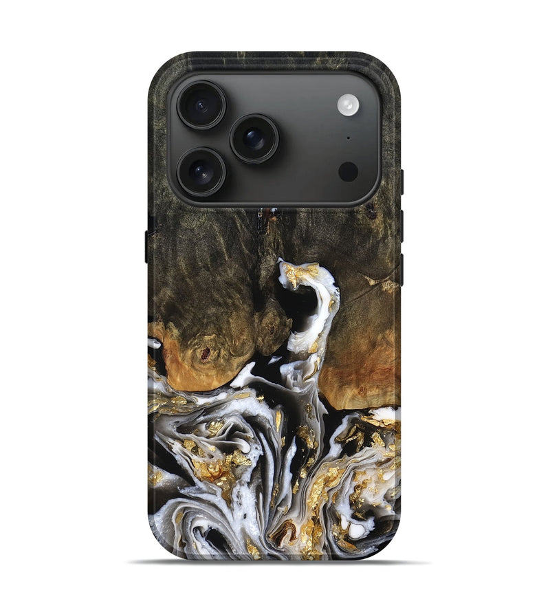 iPhone 17 Pro Wood Live Edge Phone Case - Odalys (Black & White, 778146)