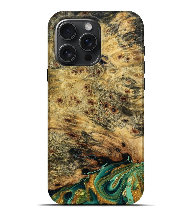 iPhone 16 Pro Max Wood Live Edge Phone Case - Ludwig (Green, 778151)
