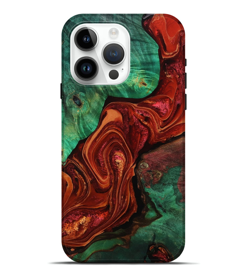 iPhone 15 Pro Max Wood Live Edge Phone Case - Leilany (Red, 778158)