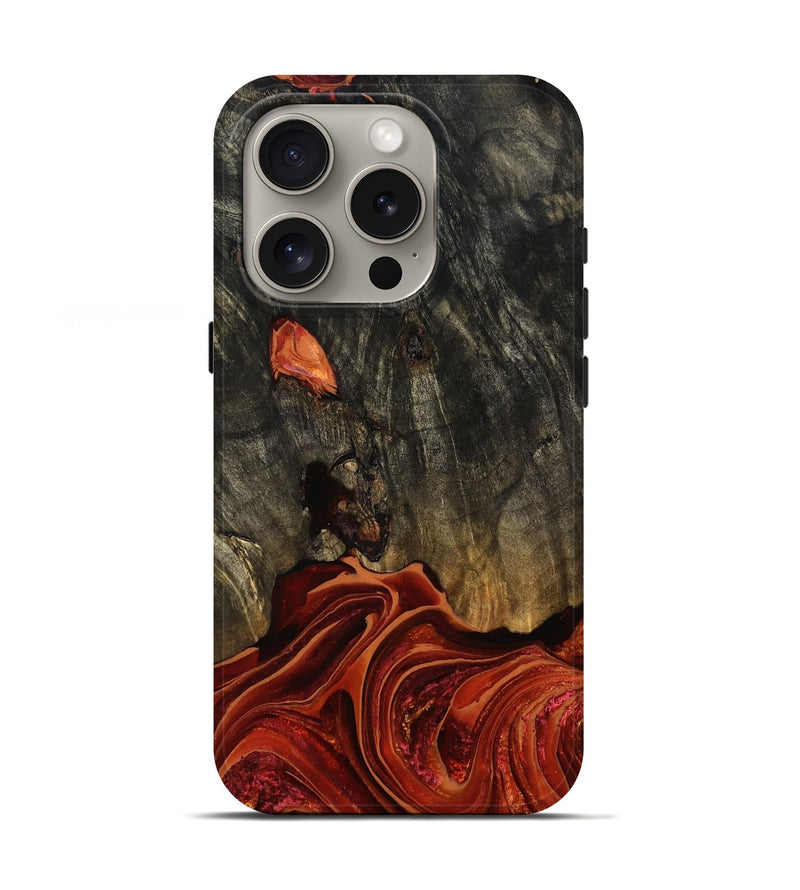 iPhone 16 Pro Wood Live Edge Phone Case - Amelie (Red, 778159)