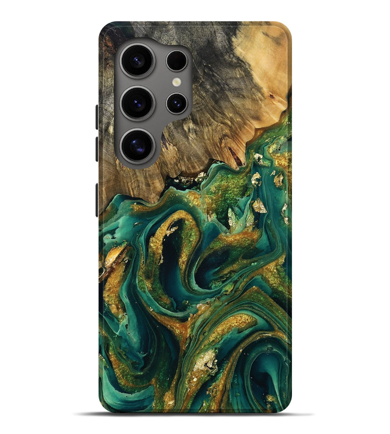 Galaxy S25 Ultra Wood Live Edge Phone Case - Stephen (Green, 778168)