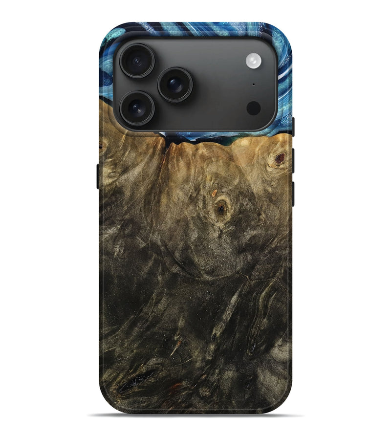 iPhone 17 Pro Max Wood Live Edge Phone Case - Nikki (Blue, 778174)
