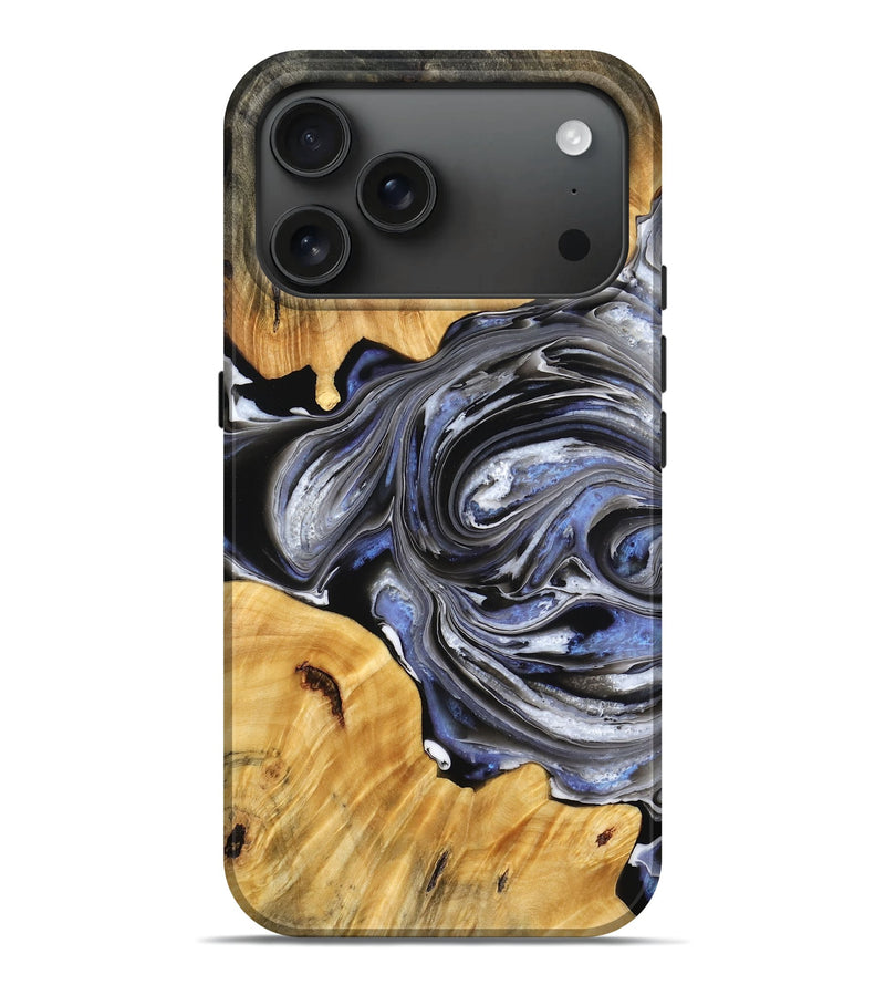 iPhone 17 Pro Max Wood Live Edge Phone Case - Avani (Black & White, 778175)