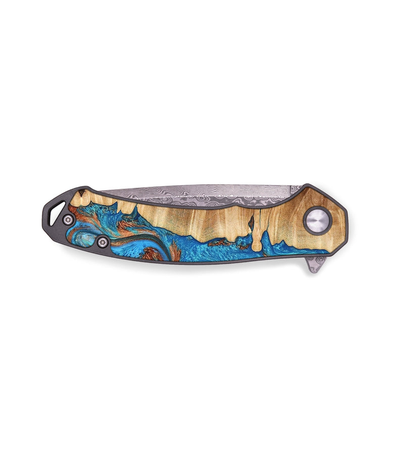 EDC Wood Pocket Knife - Journee (Teal & Gold, 778189)