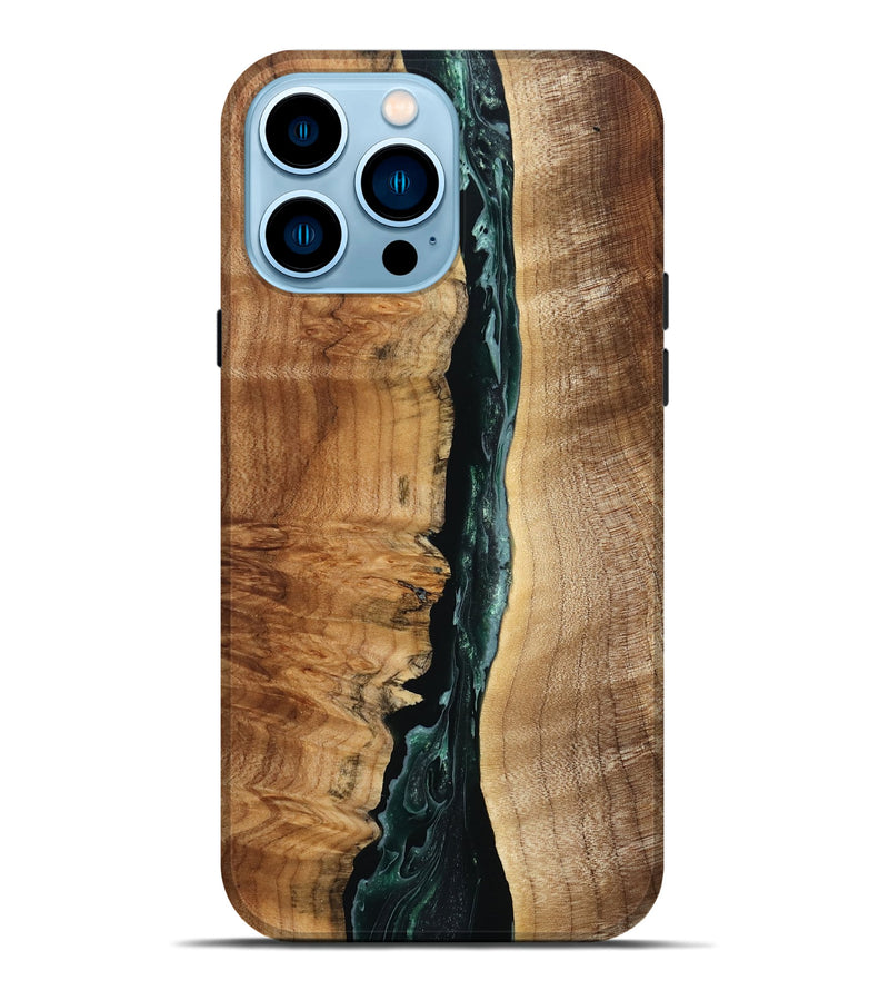 iPhone 14 Pro Max Wood Live Edge Phone Case - Neo (Green, 778263)