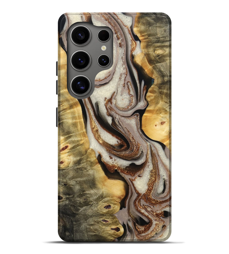 Galaxy S25 Ultra Wood Live Edge Phone Case - Dara (Black & White, 778495)
