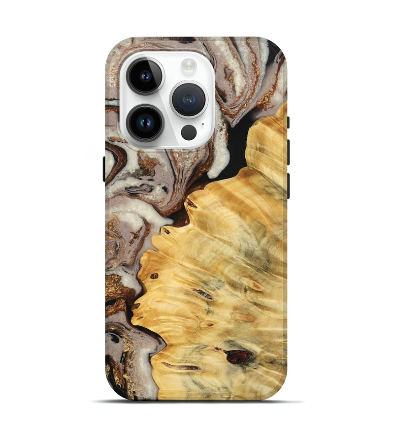 iPhone 15 Pro Wood Live Edge Phone Case - Olin (Black & White, 778497)