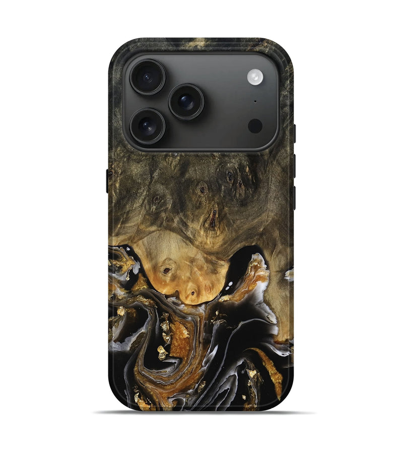 iPhone 17 Pro Wood Live Edge Phone Case - Madonna (Black & White, 778501)