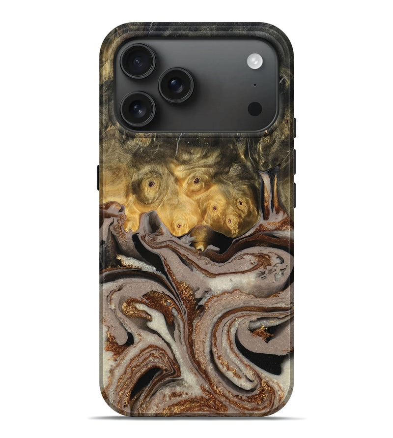 iPhone 17 Pro Max Wood Live Edge Phone Case - Kalie (Black & White, 778504)