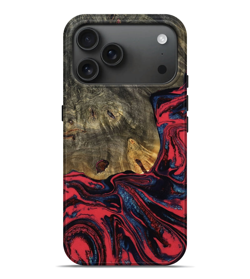 iPhone 17 Pro Max Wood Live Edge Phone Case - Christy (Red, 778505)