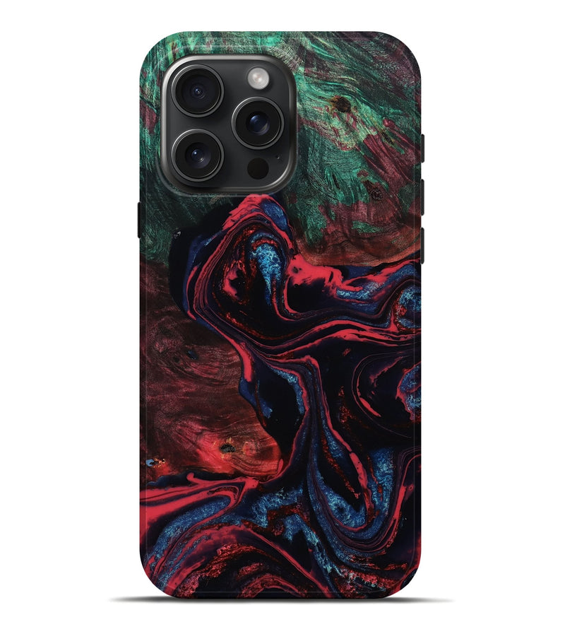 iPhone 16 Pro Max Wood Live Edge Phone Case - Keagan (Red, 778506)
