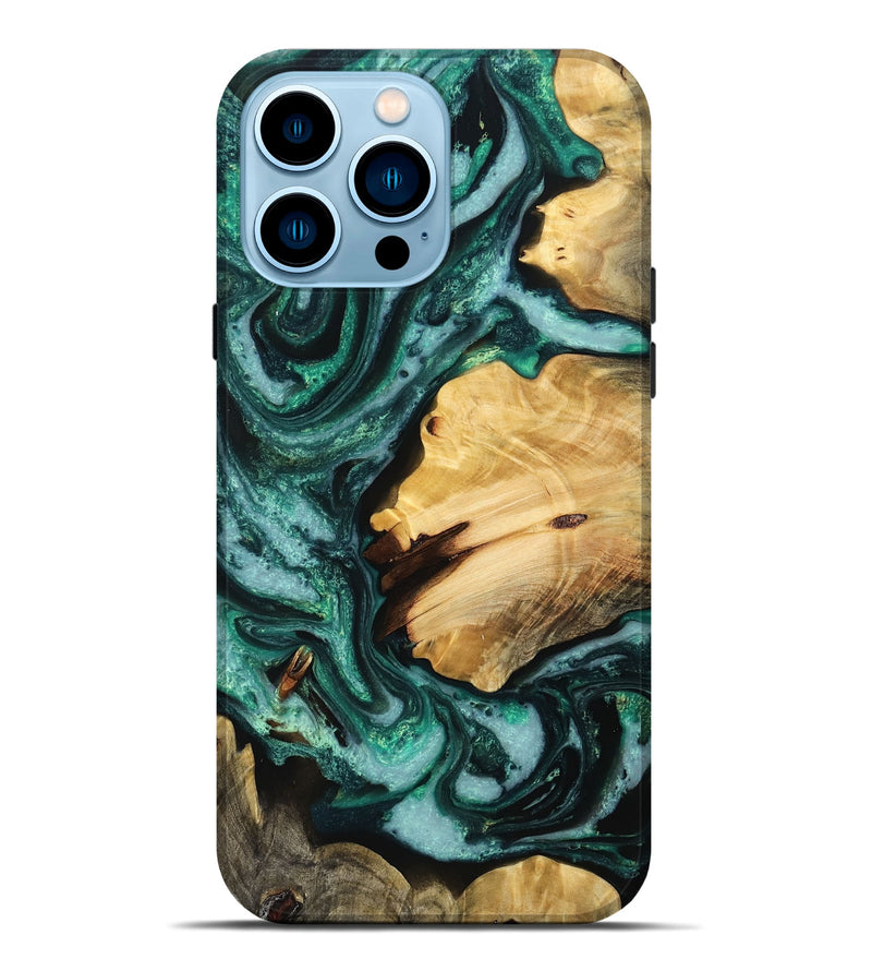 iPhone 14 Pro Max Wood Live Edge Phone Case - Greyson (Green, 778507)