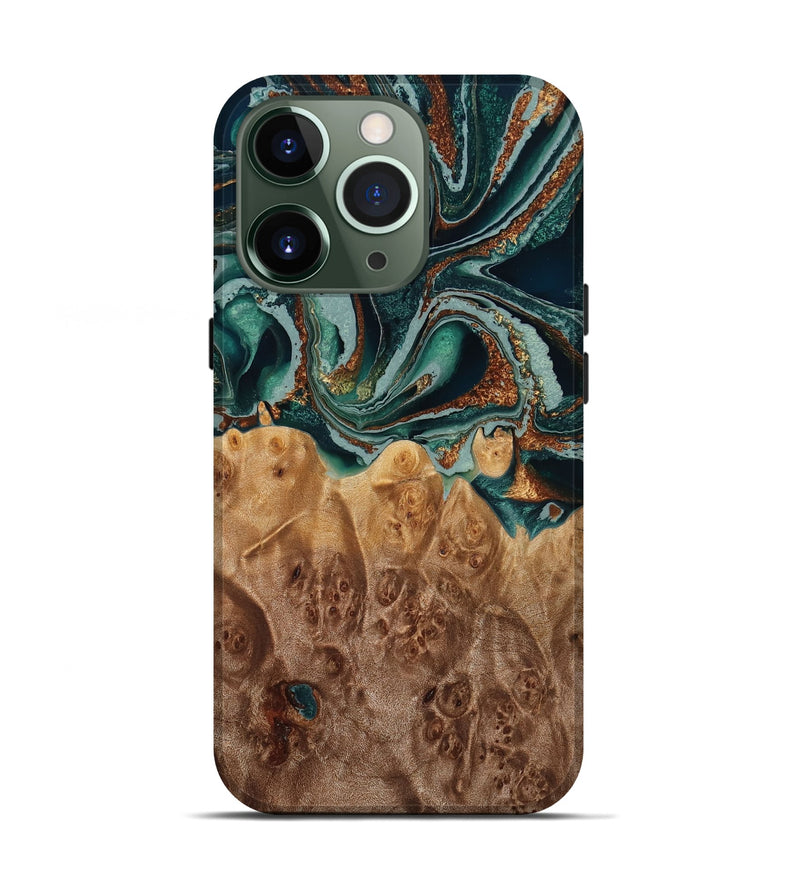 iPhone 13 Pro Wood Live Edge Phone Case - Cayden (Green, 778508)