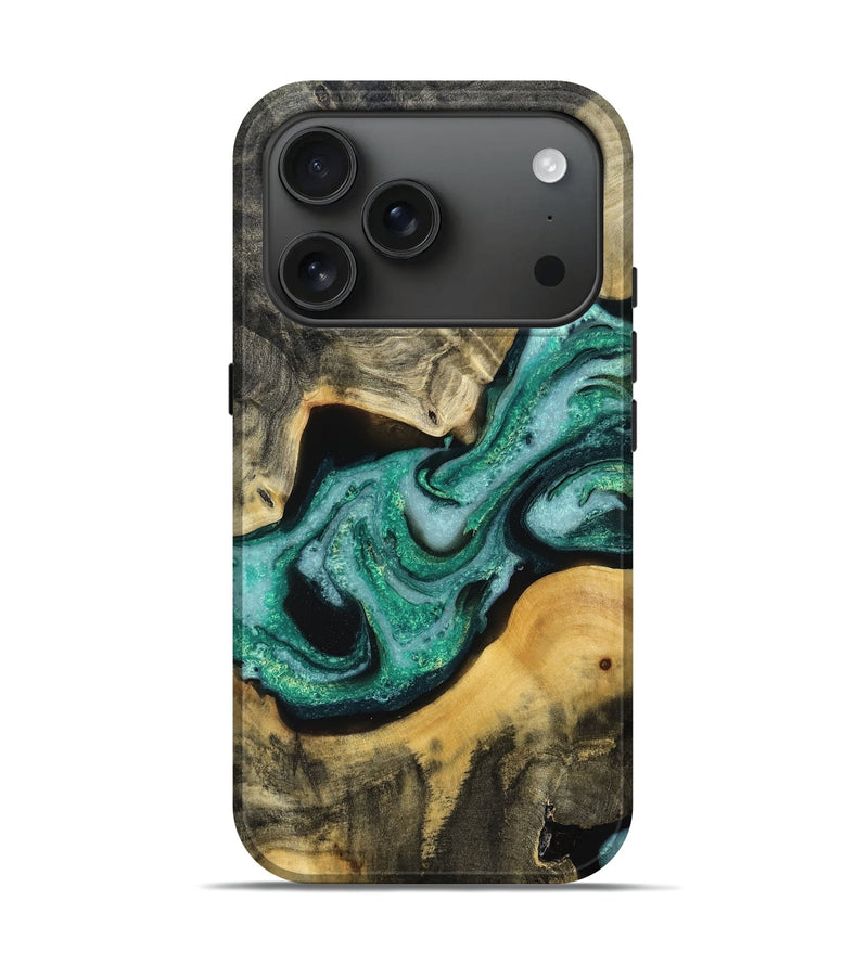 iPhone 17 Pro Wood Live Edge Phone Case - Jaeda (Green, 778513)