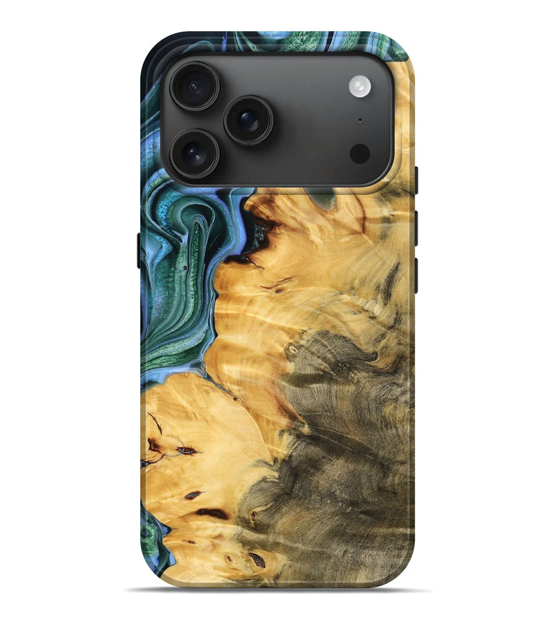 iPhone 17 Pro Max Wood Live Edge Phone Case - Karol (Green, 778751)