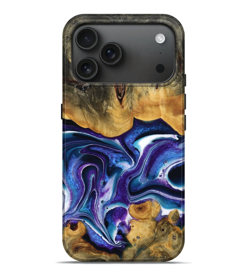 iPhone 17 Pro Max Wood Live Edge Phone Case - Ron (Purple, 778763)